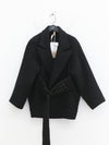 OUDE WAAG Fall/Winter 2025 Teddy/Wool Patchwork Oversized Coat OW-OW-25AW-CT08W1BL900-HEI Black (OW-25AW-CT07)